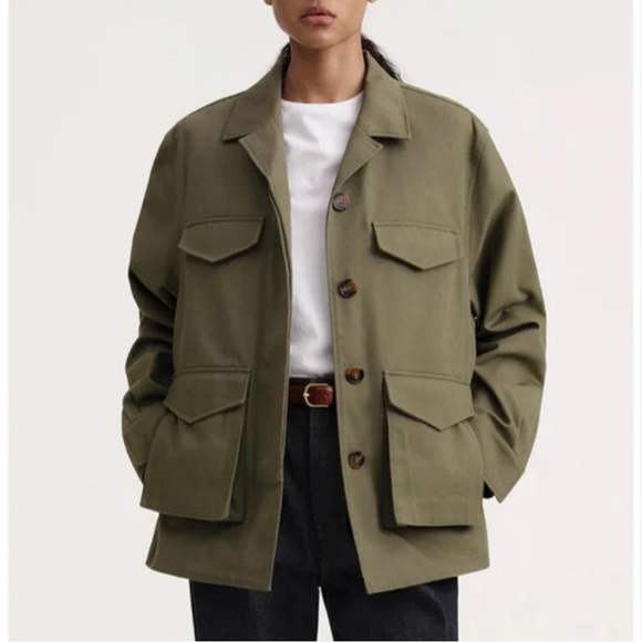 Toteme Jackets & Blazers - Toteme Avignon Utility Jacket Khaki Green – Oversized Cotton Size 32 | US XS